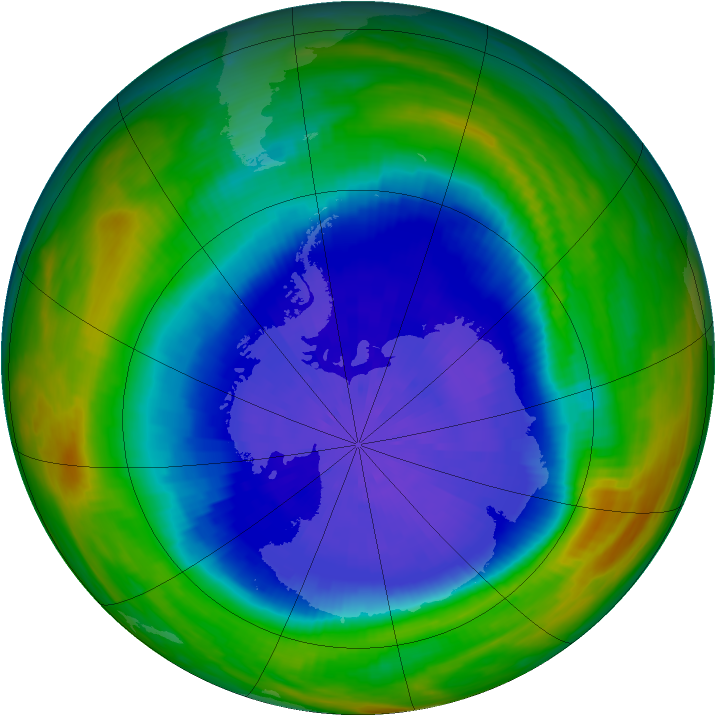 Antarctic ozone map for 27 September 1987